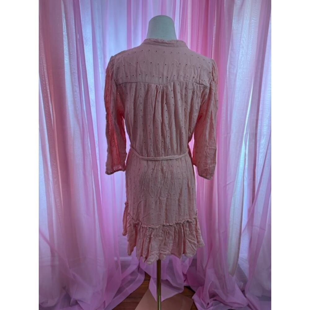 PINK EYELET LAURNE CONRAD DRESS SIZE LARGE - Picture 2 of 6